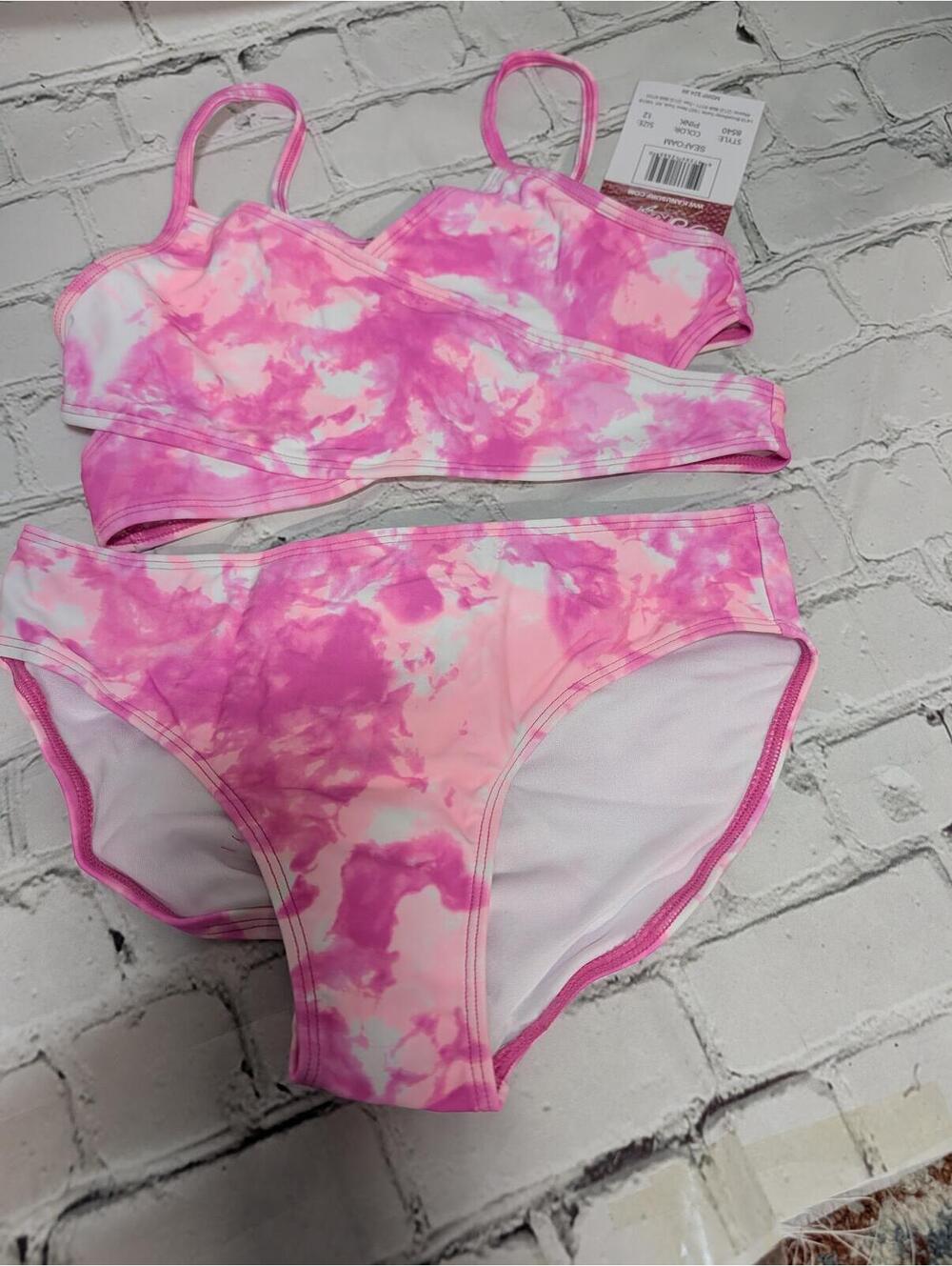 Girls KANU Surf 2 piece wrap around swimsuit NWT‎ Size 12